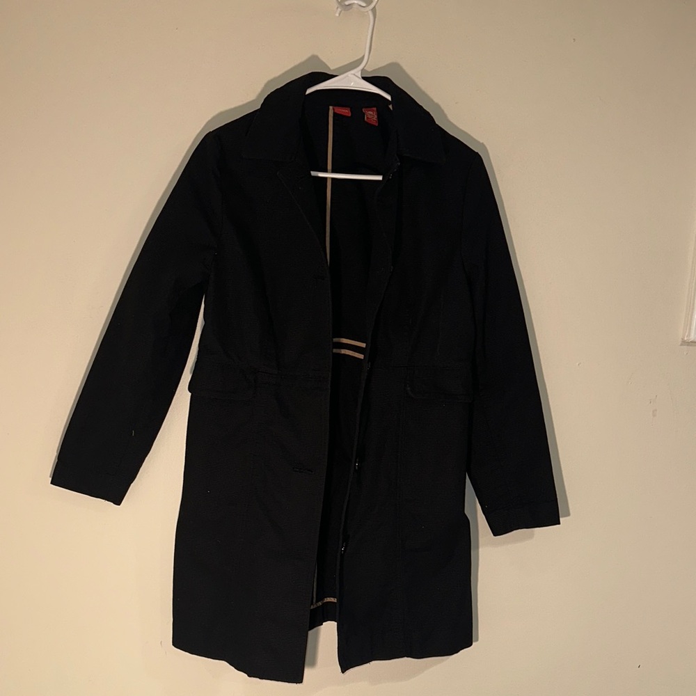 Valerie Stevens Classic Black Trench Coat(366)